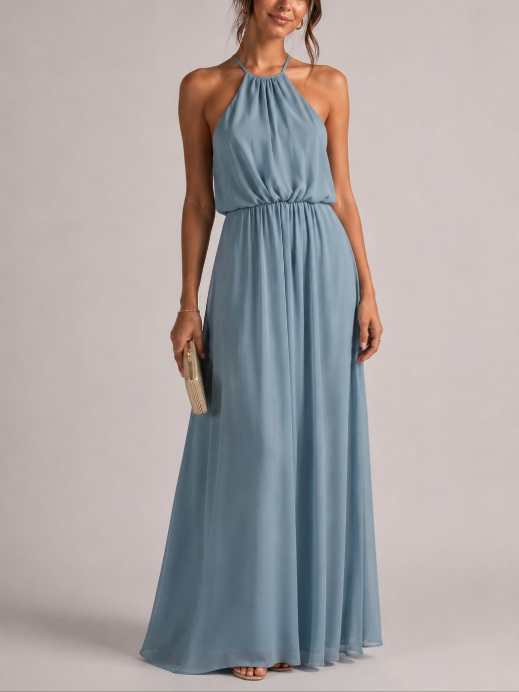 Nwt! Show Me Your Mumu Halter Maxi Dress In Poolside Blue